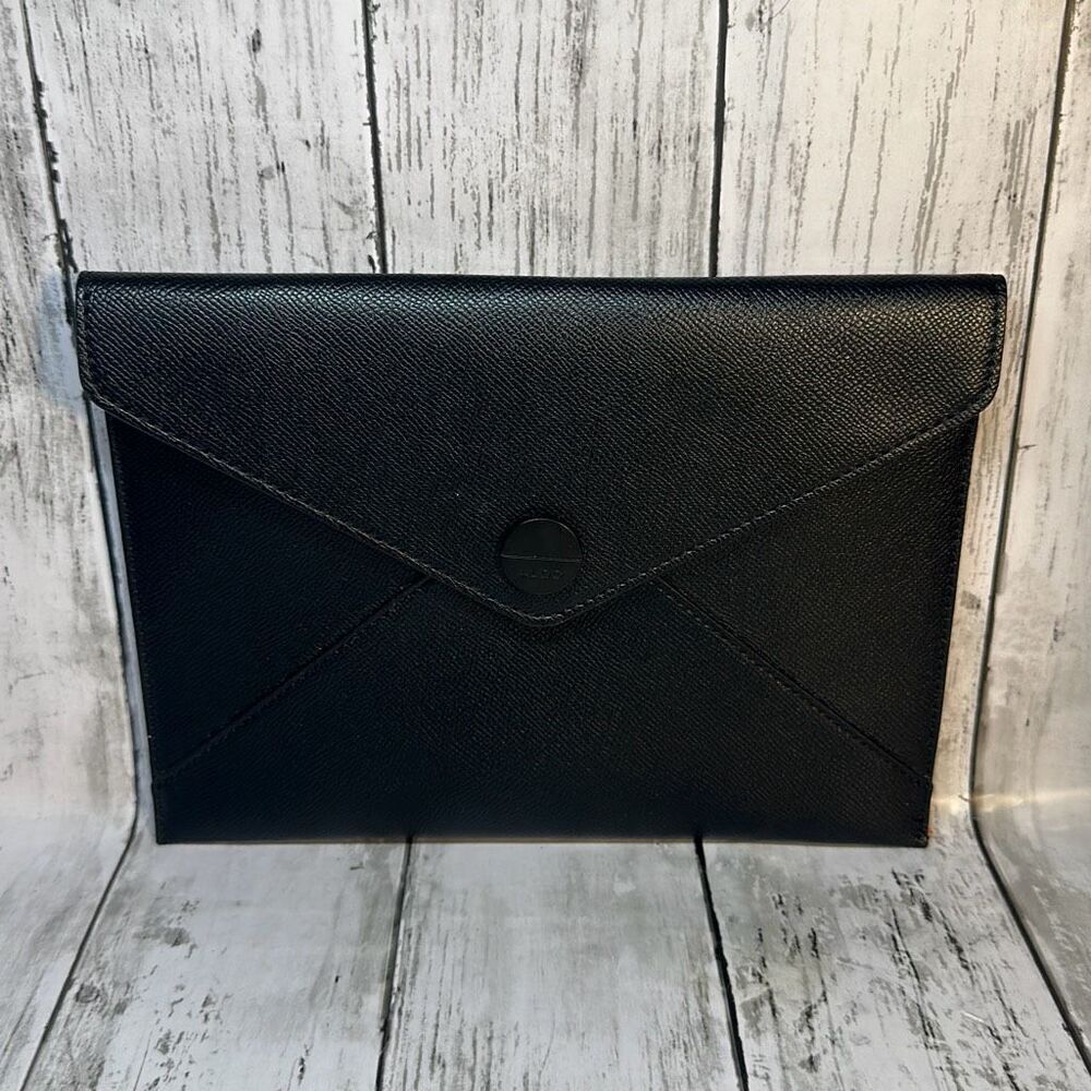 Aldo Faux Leather Black Clutch Purse Handbag 9.5”‎ x 7”